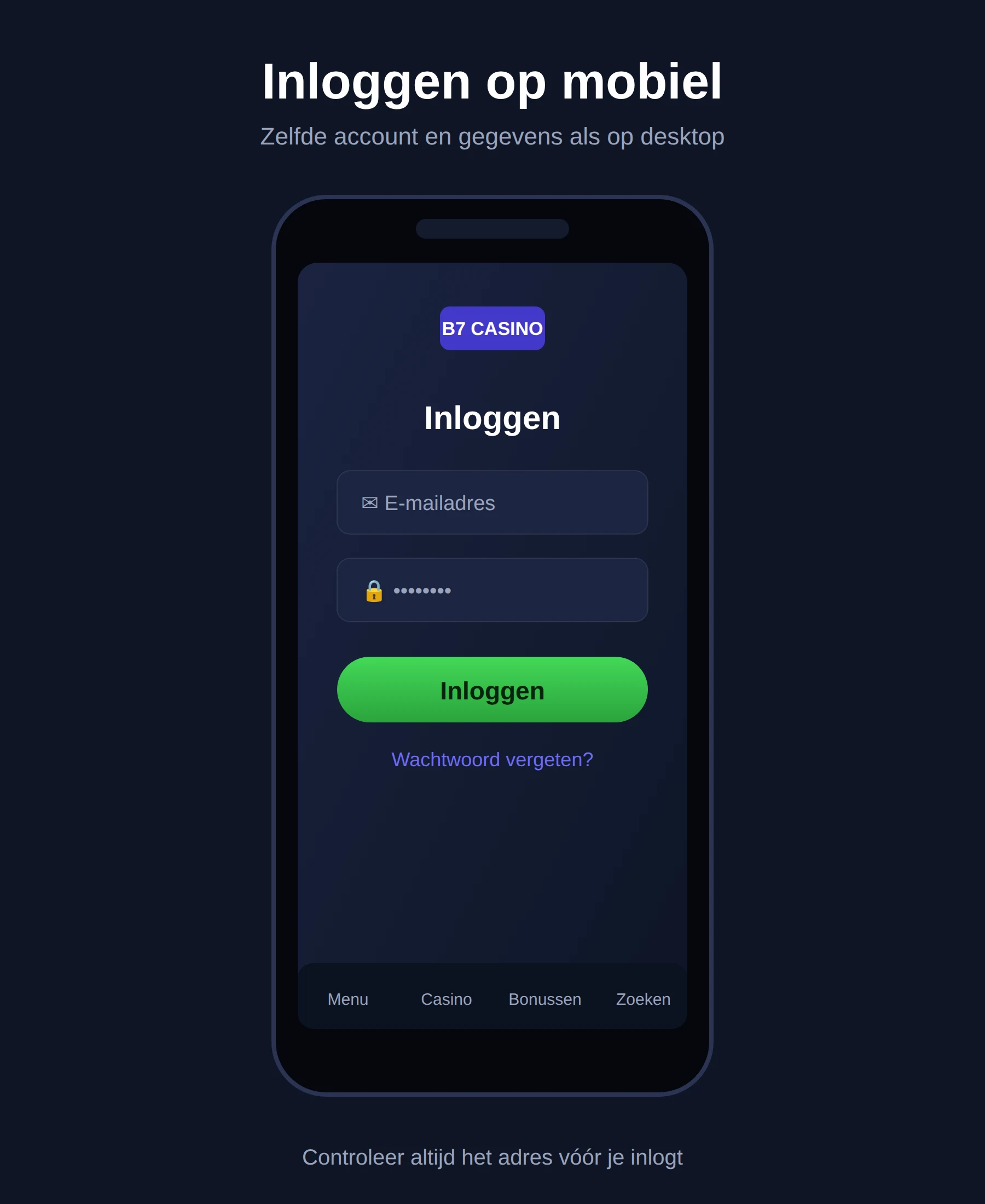 Inloggen bij B7 Casino
